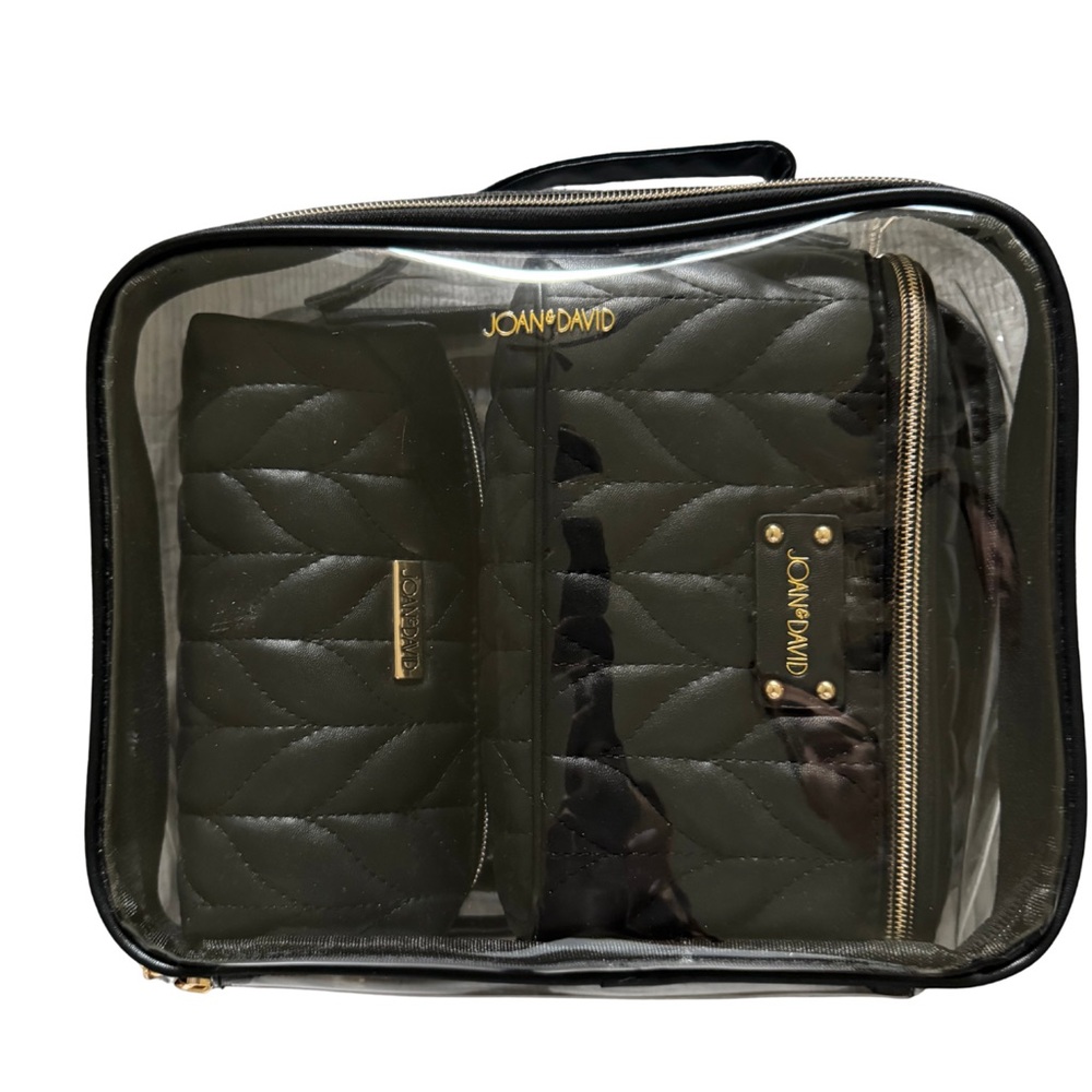 Joan & David Quilted 4 Piece Clear Cosmetic Bag Set - Picture 2 of 8